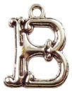 Initial Charm Antique Silver Pewter B Letter Charm