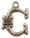 Initial Charm Antique Silver Pewter C Letter Charm