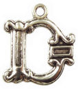 Initial Charm Antique Silver Pewter D Letter Charm