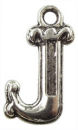 Initial Charm Antique Silver Pewter J Letter Charm