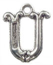 Initial Charm Antique Silver Pewter U Letter Charm