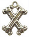 Initial Charm Antique Silver Pewter X Letter Charm