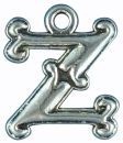 Initial Charm Antique Silver Pewter Z Letter Charm