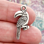 Toucan Bird Charm in Antique Silver Pewter