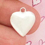 Plain Heart Charm Pendant Silver Pewter Small