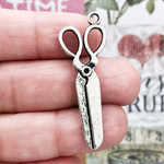 Scissors Charm in Antique Silver Pewter