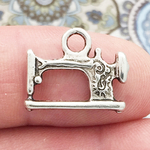 Sewing Machine Charm in Antique Silver Pewter