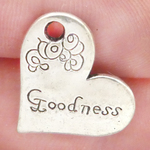 Goodness Heart Charm in Antique Silver Pewter