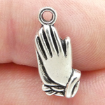 Praying Hands Charm Silver Pewter