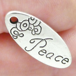 Affirmation Peace Charms Wholesale in Antique Silver Pewter