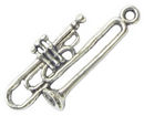 Music Charm in Antique Silver Pewter Trombone Charm