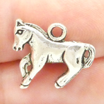 Horse Charm Antique Silver Pewter