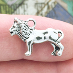 Lion Charm in Antique Silver Pewter