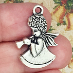 Music Angel Charms Wholesale Silver Pewter