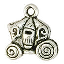 Cinderella Pumpkin Carriage Charm in Antique Silver Pewter