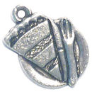 Slice of Pie Charm in Antique Silver Pewter