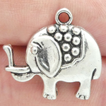 Lucky Elephant Charm in Antique Silver Pewter