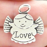 Love Angel Charms Bulk in Antique Silver Pewter