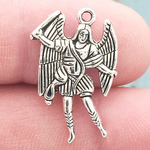 St Michael Charms Bulk in Silver Pewter