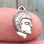 Little Boy Head Charm in Antique Silver Pewter