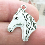 Horse Head Charm Medium Antique Silver Pewter