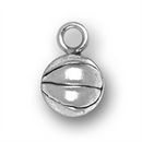 Basketball Charm 3D Antique Silver Pewter