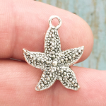 Starfish Charm in Antique Silver Pewter