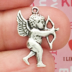 Cupid Charm in Antique Silver Pewter