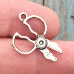 Short Scissors Charm in Silver Pewter