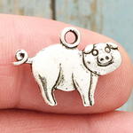 Pig Charms Bulk Silver Pewter