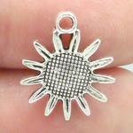 Sunflower Charm in Antique Silver Pewter