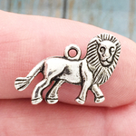 Lion Charm in Antique Silver Pewter