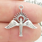 Holy Spirit Dove Charm Wholesale in Silver Pewter