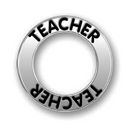 Affirmation Ring Teacher Charm in Antique Silver Pewter