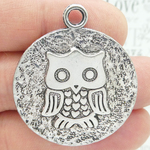 Owl Pendant Silver Pewter