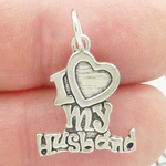 I Love My Husband Charm Antique Silver Pewter