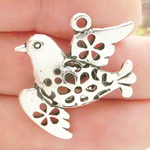 Peace Dove Pendants Wholesale in Antique Silver Pewter