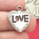 Cutout Love Heart Charm Silver Pewter