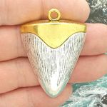 Shark Tooth Pendant in Silver and Gold Pewter