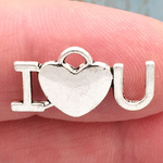 I Love You Charm Silver Pewter