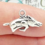 Razorback Charms Wholesale in Silver Pewter Small