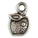 Apple Charm in Antique Silver Pewter Tiny