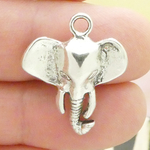 Elephant Head Charms Wholesale Silver Pewter