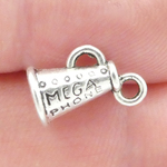 Megaphone Charms Bulk in Silver Pewter