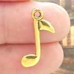 Gold Music Note Charm in Pewter