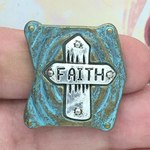 Faith Cross Charm Bracelet Slide in Pewter