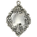 Silver Luggage Tag Jewelry Charm in Pewter