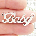 Baby Charms for Jewelry Making in Antique Silver Pewter