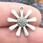 Daisy Flower Pendant Antique Silver Pewter