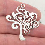 Tree Pendant in Antique Silver Pewter Medium